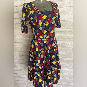 Colorful Geometric Patterned Dress